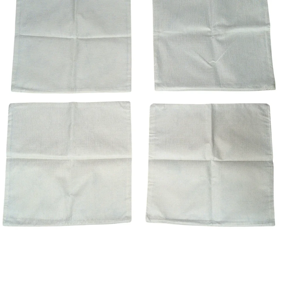 Set of 4 White Fall Pumpkin Pillow Covers Zipper 18 x 18 100% Linen Farmhouse